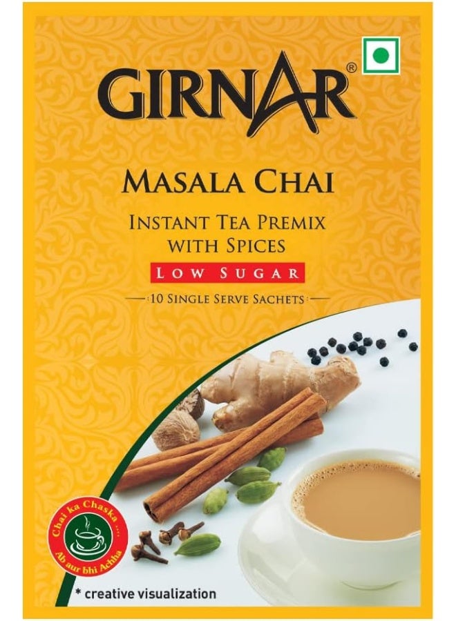 GIRNAR Karak Chai 2in1 Instant Tea Premix with Masala | No Added Sugar/Sweetener | 10 Sachets (80g Box) | Authentic Indian Spiced Tea | Quick & Flavorful Chai - Image 5